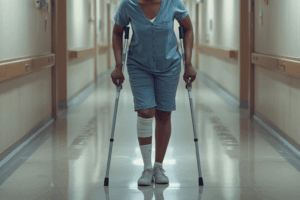 Woman using scratches