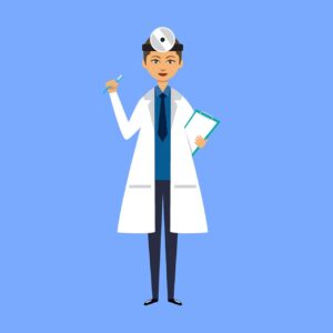 A doctor animation to represent getting medical treatment during the Coronavirus outbreak.
