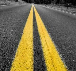 double yellow line car accident