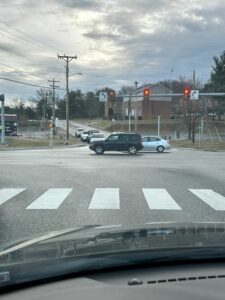 cars going through intersection