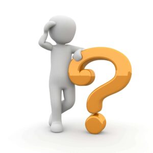 Person with a question mark animation to represent questions related to working while on long-term disability.