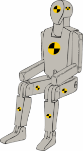 A car crash test dummy animation.